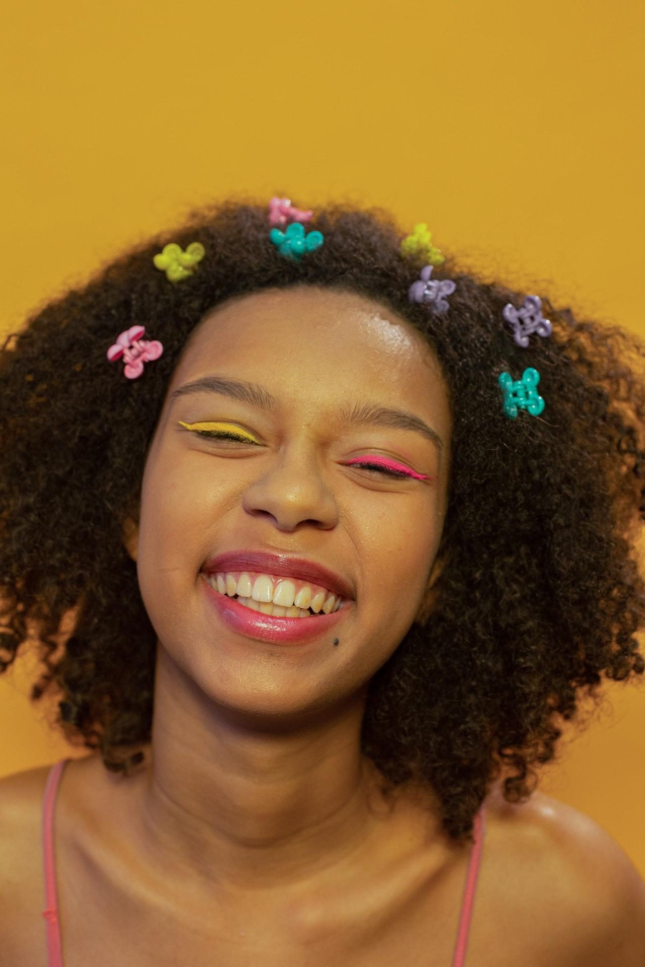 Smiling lady who prioritises her well-being